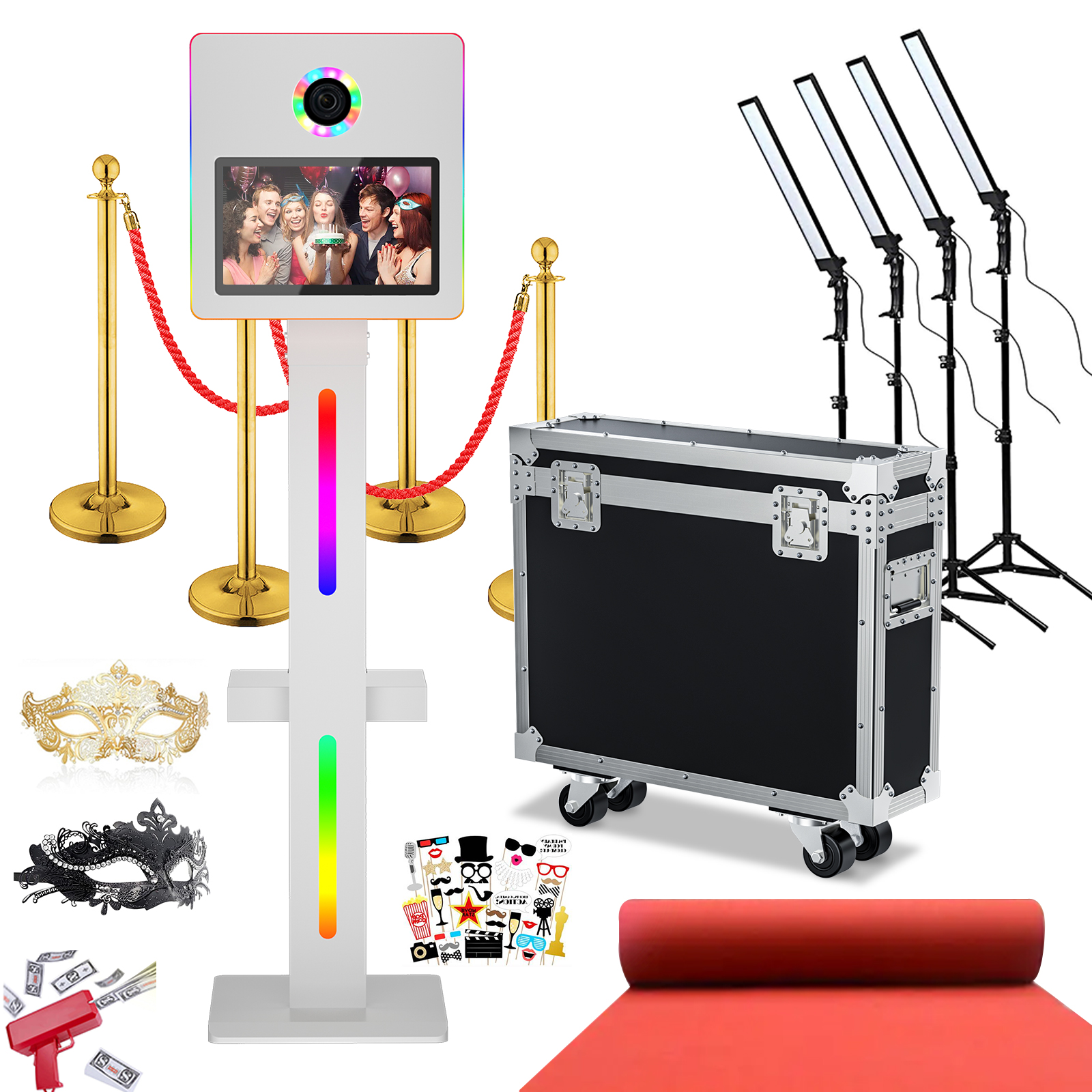 Photography Video Lighting Kit - DSLR Photo Booth Machine with 15.6