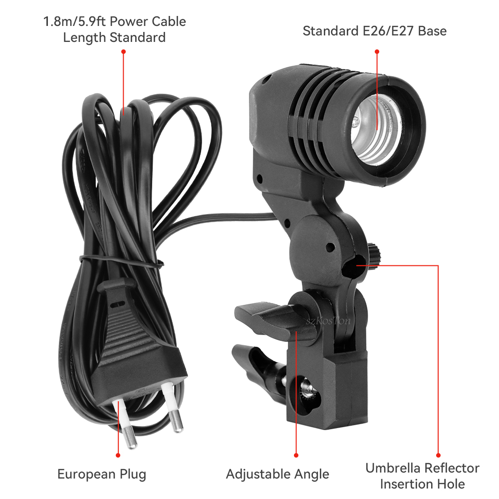 Single Head Bulb Holder E27 So – обзор и цена Photography Video Lighting Kit